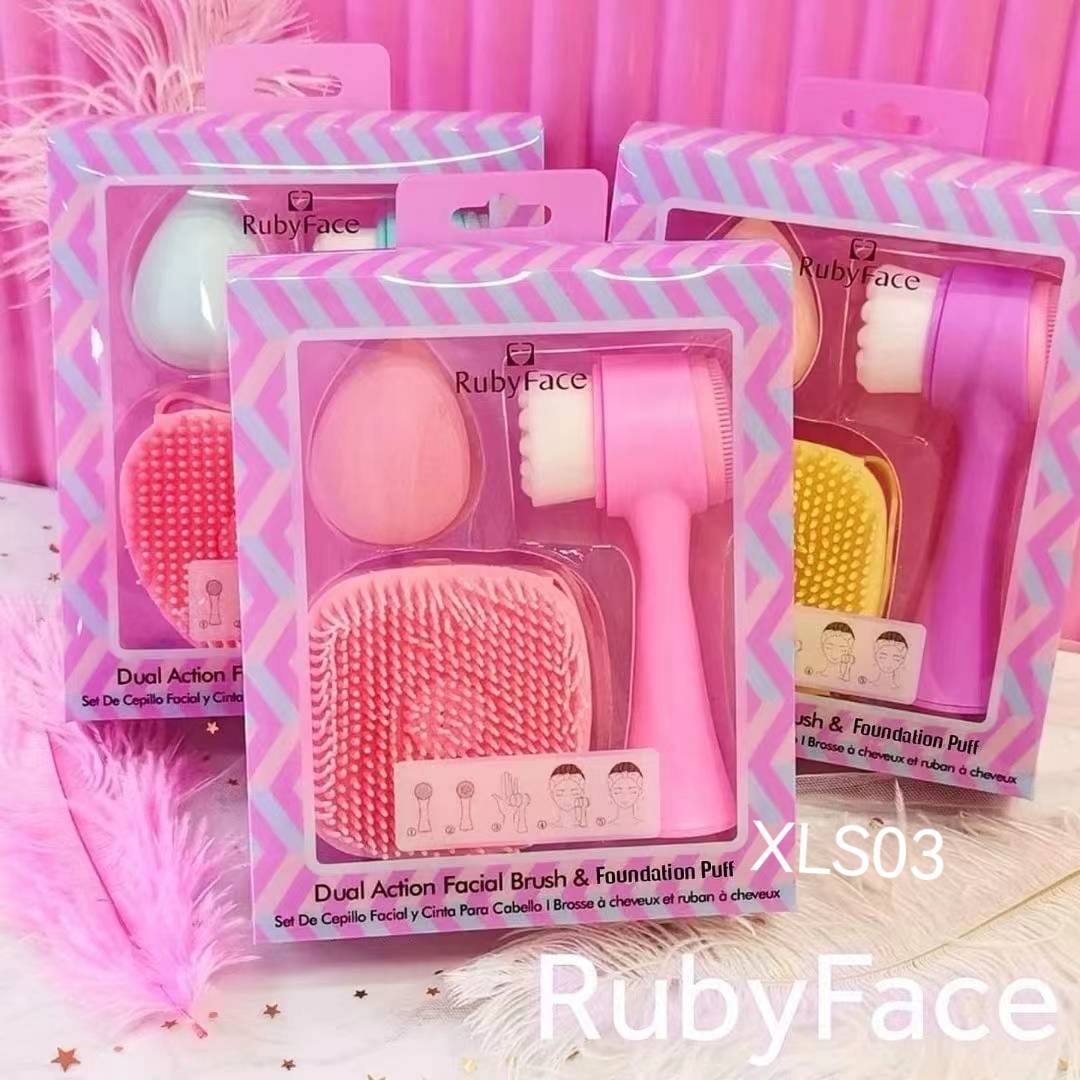 3 IN1 Friendly Shower Body Skin Bath Scrubber Soft Exfoliating Brush with Facial Brush Set Body and Facial Cleansing Set_* BEST QUALITY FACE BRUSH AND SILICONE MASSAGE BATH BRUSH SET *R.s 1199/=*