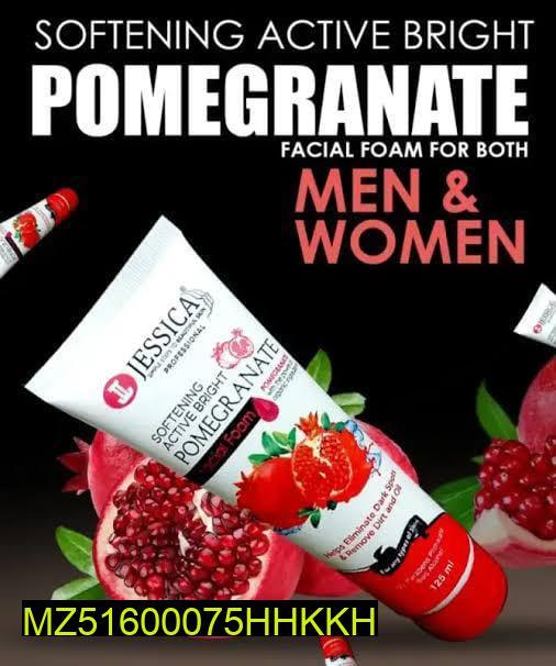 Jessica Softening Active Bright Pomegranate Facial Foam - For All Skin Types, Men & Women