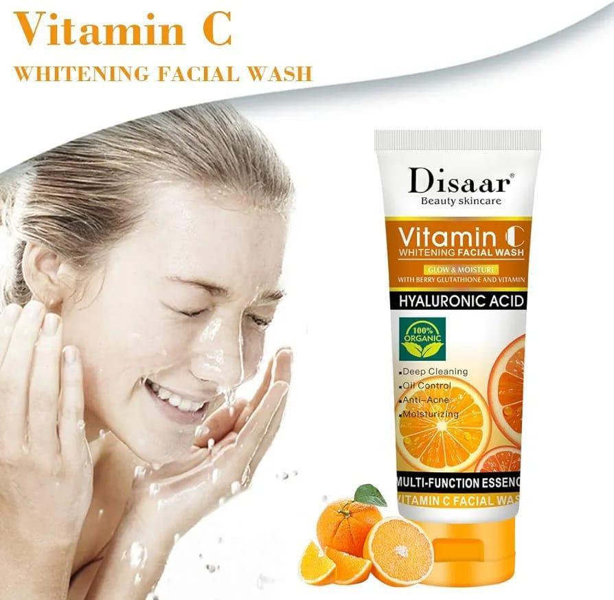 Disaar Vitamin C Whitening Facial Wash with Hyaluronic Acid - 100g