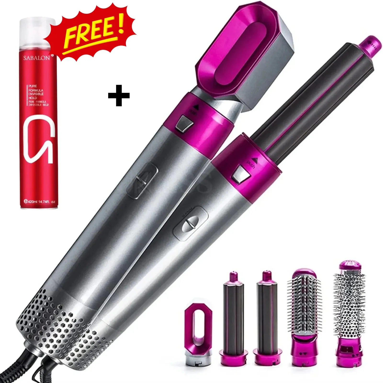 5 in 1 Hot Hair Dryer With Free Gift Hair Hold Spray ( Limited Stock )