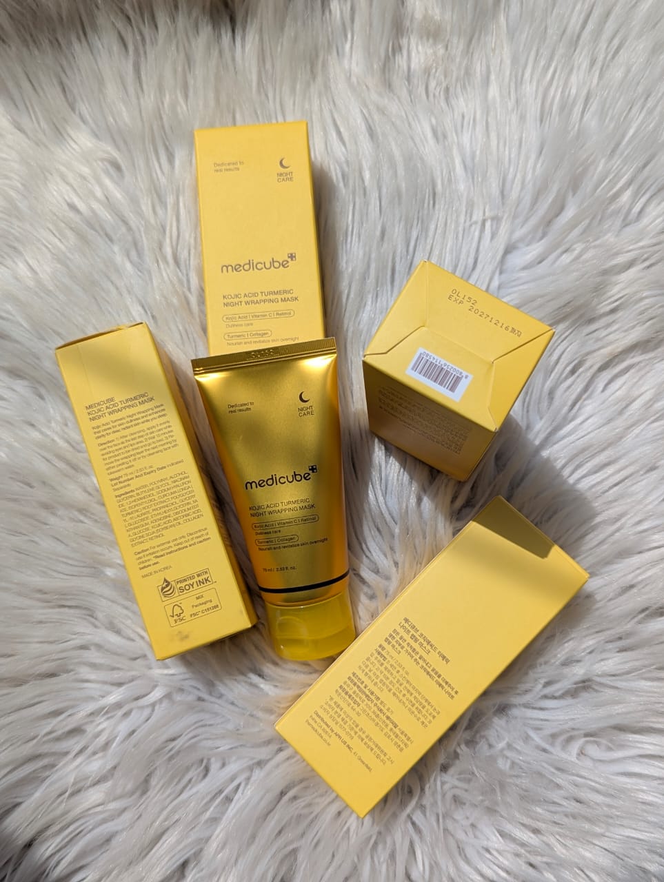 Medicube KOJIC ACID TURMERIC NIGHT WRAPPING MASK*_  75ML  NIGHT CARE   HIGH QUALITY   BARCODE SCAN   Made in korea   *Rs:2799/=*