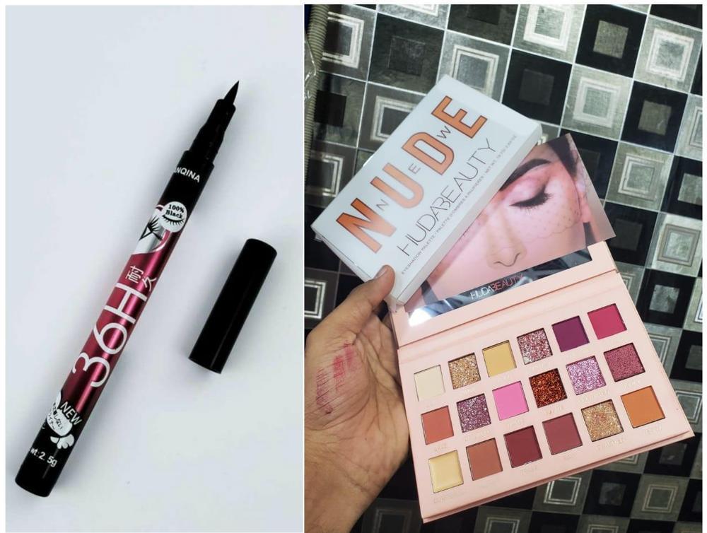 2 in 1 Makeup Deal: Huda Beauty Nude Eyeshadow Palette & 36H Liquid Eyeliner