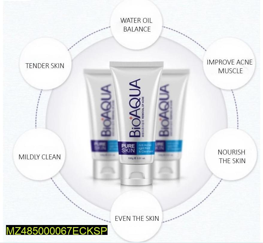 BioAQUA Pure Skin Anti-Acne Light Print & Cleanser - Deep Cleansing Face Wash for Clear, Balanced Skin ✨
