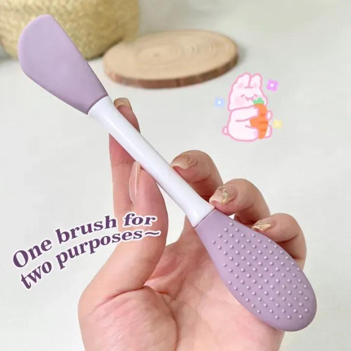 ✨ Dual-Action Silicone Facial Cleansing & Mask Applicator Brush (Pack of 2) ✨
