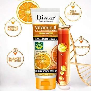 Disaar Vitamin C Whitening Facial Wash with Hyaluronic Acid - 100g