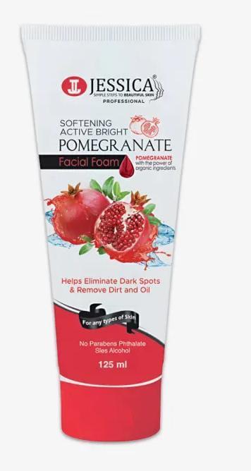 Jessica Softening Active Bright Pomegranate Facial Foam - For All Skin Types, Men & Women