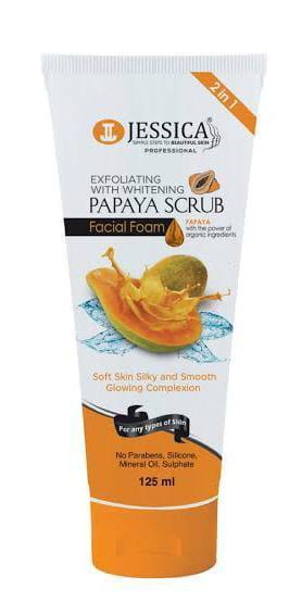 ✨ Glow with Jessica Professional 2-in-1 Papaya Scrub Facial Foam: Unveil Your Radiance! ✨