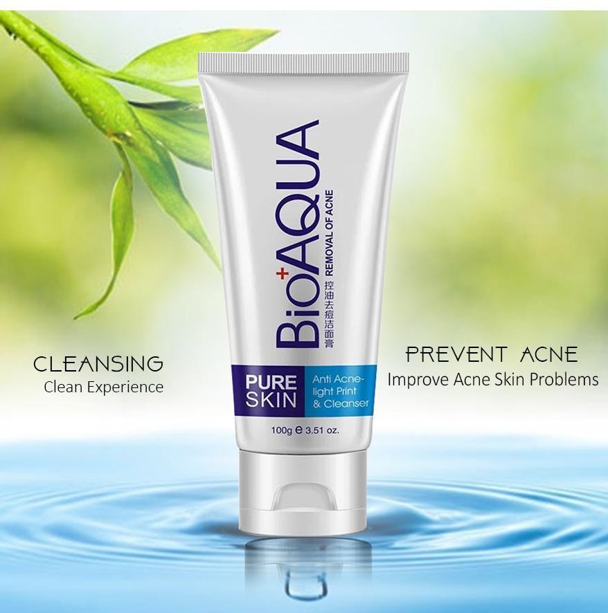 BioAQUA Pure Skin Anti-Acne Light Print & Cleanser - Deep Cleansing Face Wash for Clear, Balanced Skin ✨